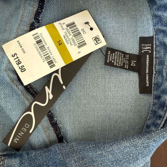 NWT INC INTERNATIONAL CONCEPTS Dungaree Demin Southwestern Embroidered Snap Fron - Picture 8 of 9